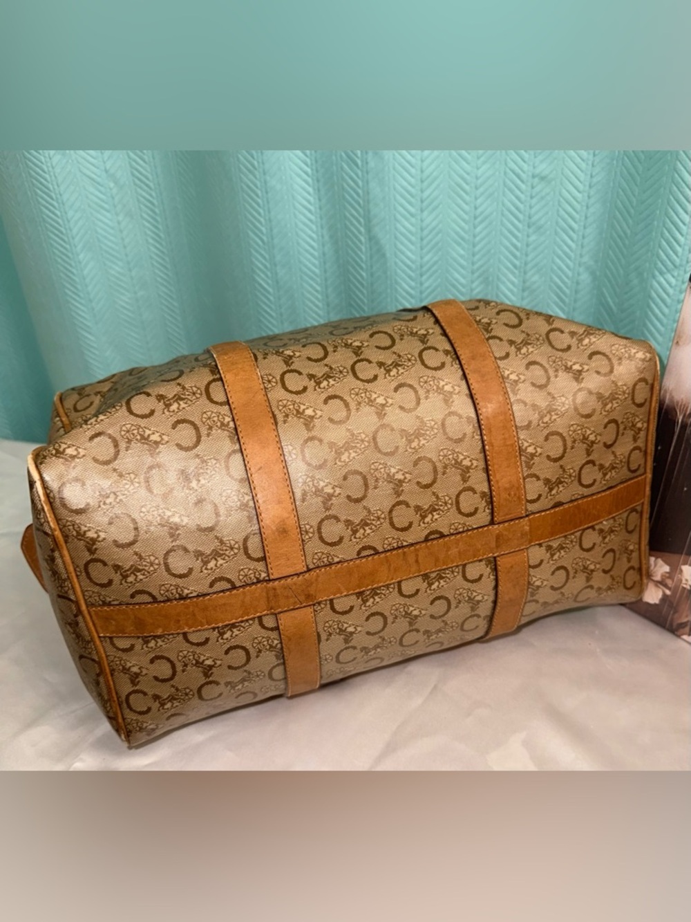 EUC - VINTAGE Celine Macadam Boston Satchel - Picture 7 of 12